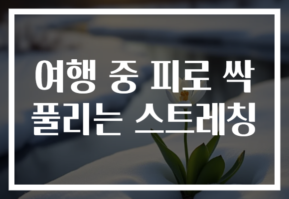 여행 중 피로 싹 풀리는 스트레칭