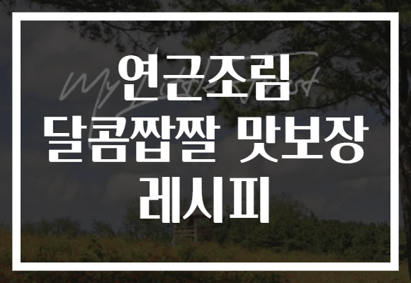 연근조림 달콤짭짤 맛보장 레시피