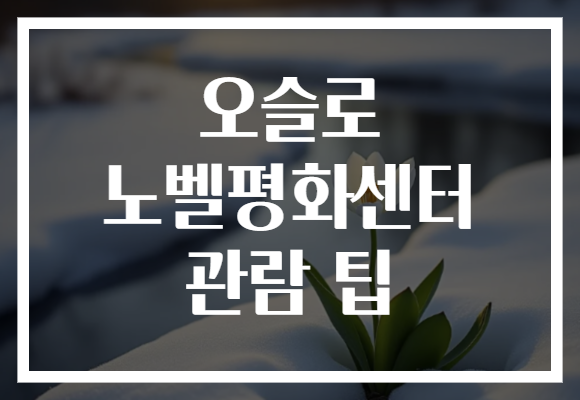 오슬로 노벨평화센터 관람 팁