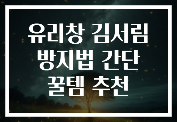 유리창 김서림 방지법 간단 꿀템 추천
