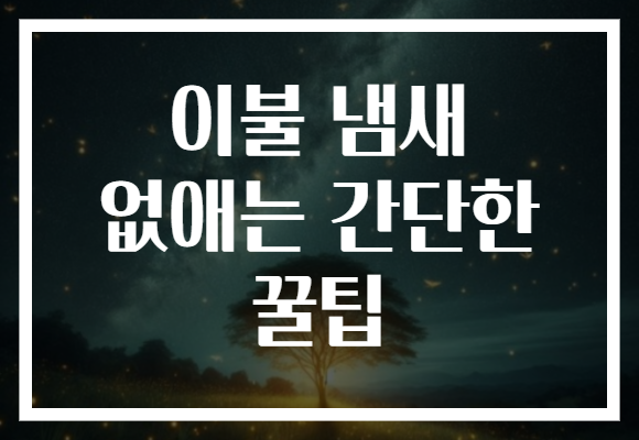 이불 냄새 없애는 간단한 꿀팁