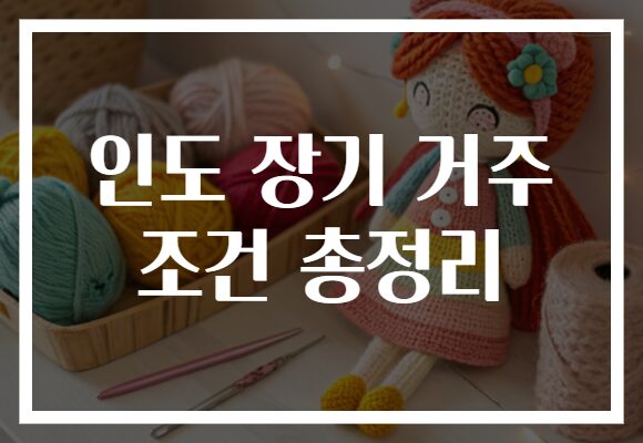 인도 장기 거주 조건 총정리