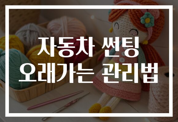 자동차 썬팅 오래가는 관리법