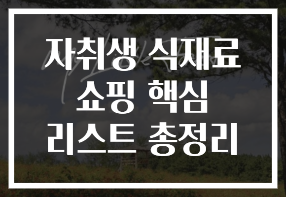 자취생 식재료 쇼핑 핵심 리스트 총정리