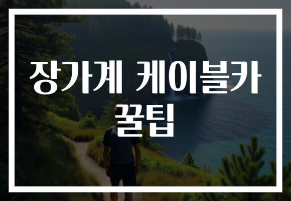장가계 케이블카 꿀팁