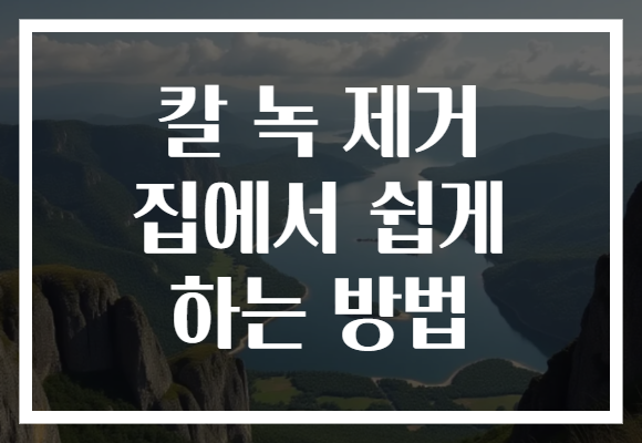 칼 녹 제거 집에서 쉽게 하는 방법