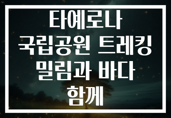 타예로나 국립공원 트레킹 밀림과 바다 함께