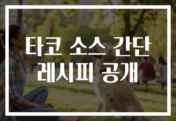 타코 소스 간단 레시피 공개