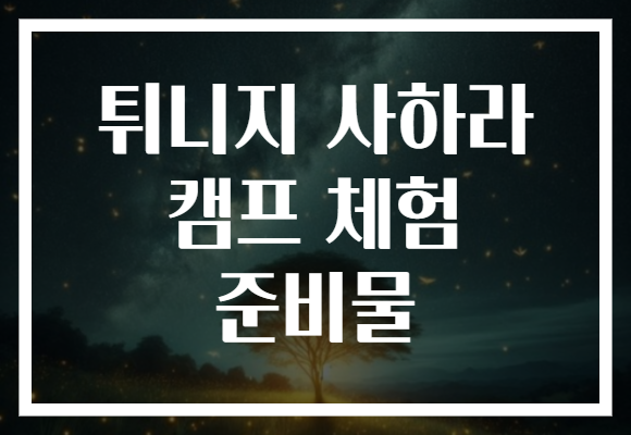 튀니지 사하라 캠프 체험 준비물