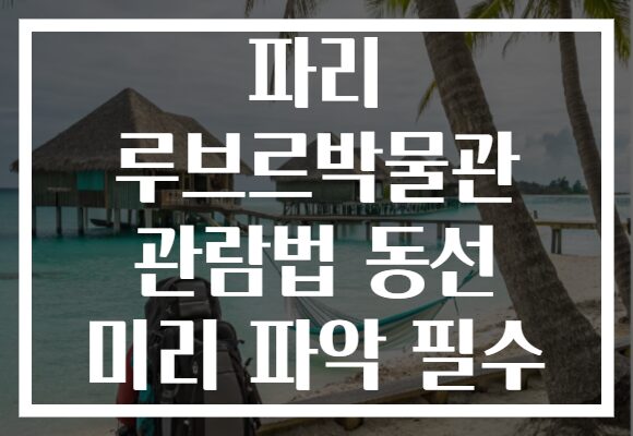 파리 루브르박물관 관람법 동선 미리 파악 필수