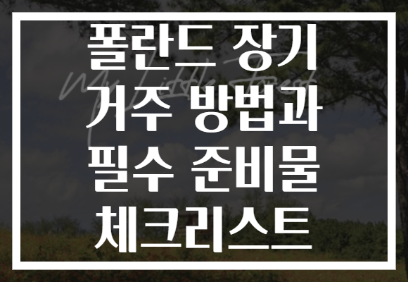 폴란드 장기 거주 방법과 필수 준비물 체크리스트