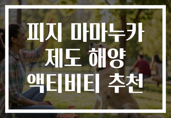 피지 마마누카 제도 해양 액티비티 추천