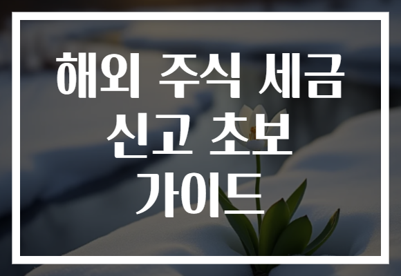 해외 주식 세금 신고 초보 가이드