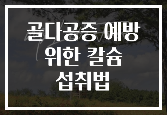 골다공증 예방 위한 칼슘 섭취법