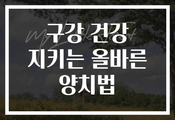 구강 건강 지키는 올바른 양치법