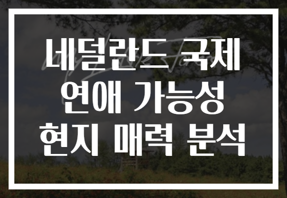 네덜란드 국제 연애 가능성 현지 매력 분석