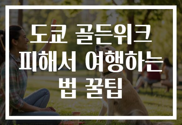 도쿄 골든위크 피해서 여행하는 법 꿀팁