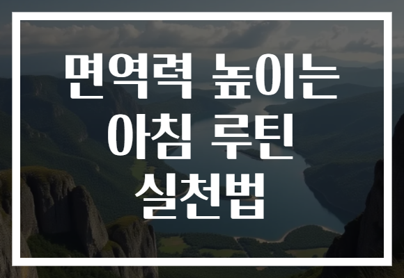 면역력 높이는 아침 루틴 실천법