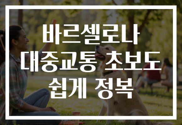 바르셀로나 대중교통 초보도 쉽게 정복