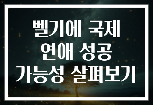 벨기에 국제 연애 성공 가능성 살펴보기