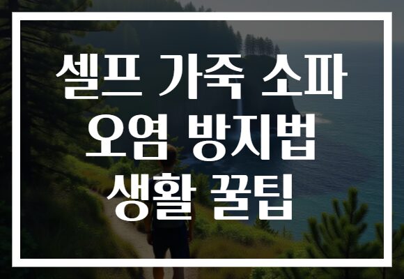 셀프 가죽 소파 오염 방지법 생활 꿀팁