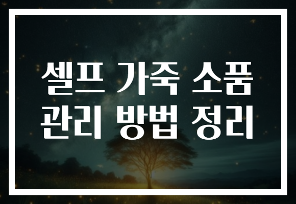 셀프 가죽 소품 관리 방법 정리