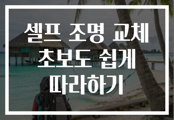 셀프 조명 교체 초보도 쉽게 따라하기