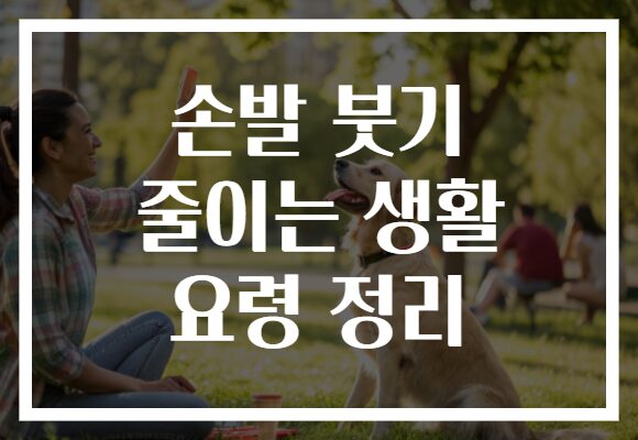손발 붓기 줄이는 생활 요령 정리