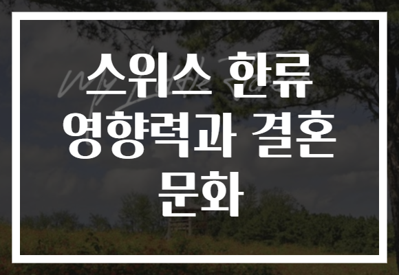스위스 한류 영향력과 결혼 문화