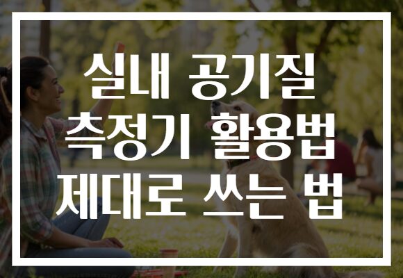 실내 공기질 측정기 활용법 제대로 쓰는 법