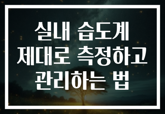 실내 습도계 제대로 측정하고 관리하는 법