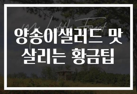 양송이샐러드 맛 살리는 황금팁