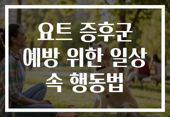 요트 증후군 예방 위한 일상 속 행동법