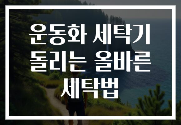 운동화 세탁기 돌리는 올바른 세탁법