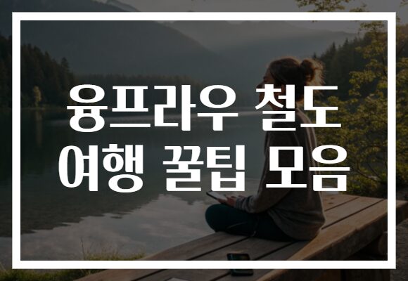 융프라우 철도 여행 꿀팁 모음