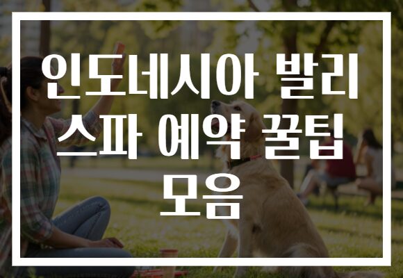 인도네시아 발리 스파 예약 꿀팁 모음