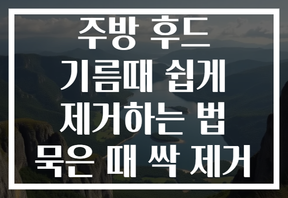 주방 후드 기름때 쉽게 제거하는 법 묵은 때 싹 제거