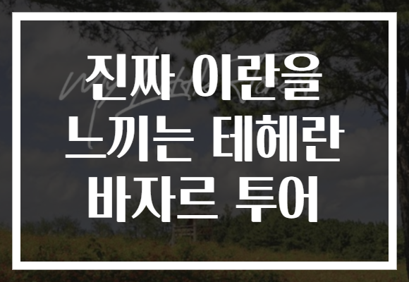 진짜 이란을 느끼는 테헤란 바자르 투어