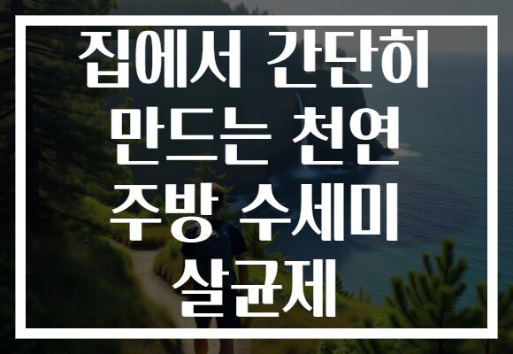 집에서 간단히 만드는 천연 주방 수세미 살균제