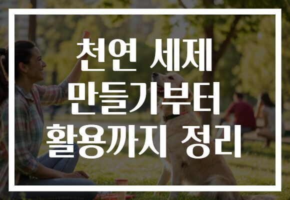 천연 세제 만들기부터 활용까지 정리
