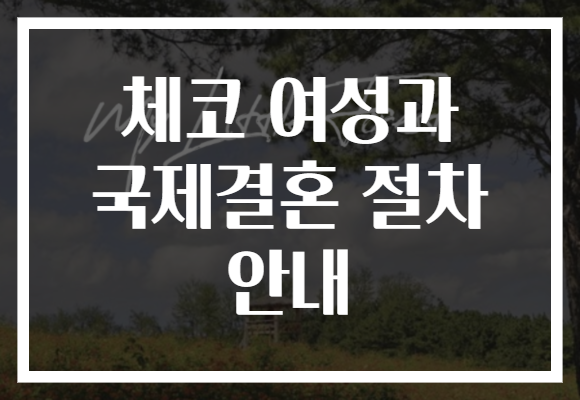 체코 여성과 국제결혼 절차 안내