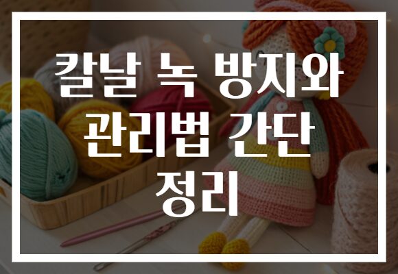 칼날 녹 방지와 관리법 간단 정리
