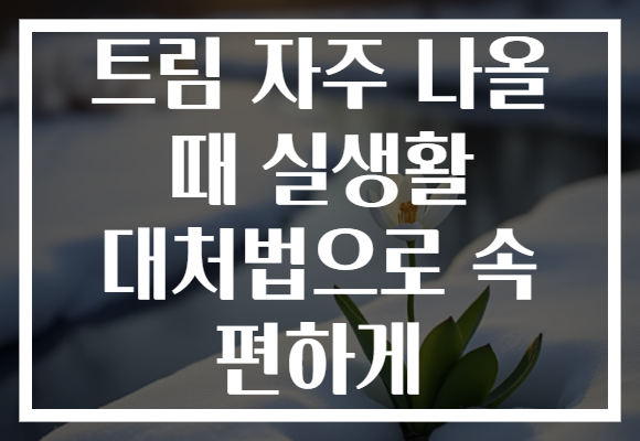 트림 자주 나올 때 실생활 대처법으로 속 편하게