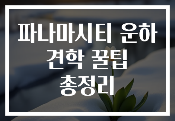 파나마시티 운하 견학 꿀팁 총정리