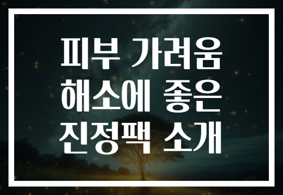 피부 가려움 해소에 좋은 진정팩 소개