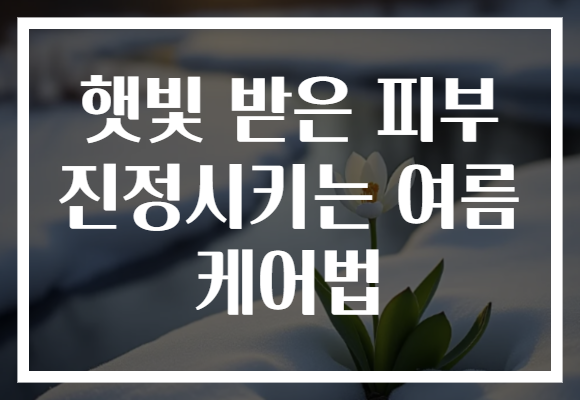 햇빛 받은 피부 진정시키는 여름 케어법