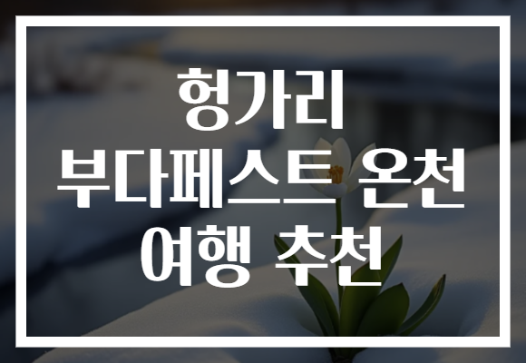 헝가리 부다페스트 온천 여행 추천