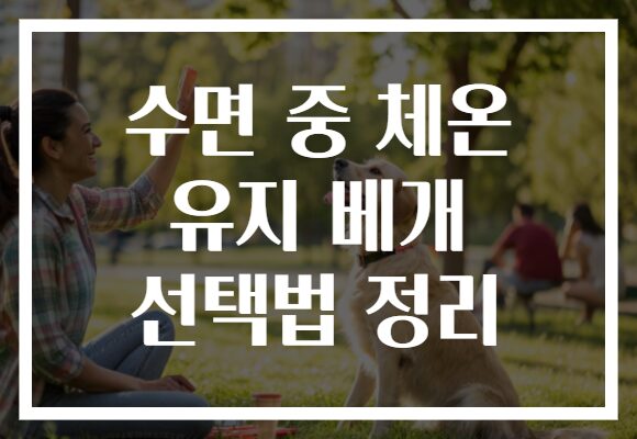 수면 중 체온 유지 베개 선택법 정리