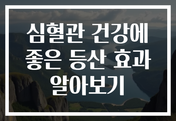 심혈관 건강에 좋은 등산 효과 알아보기