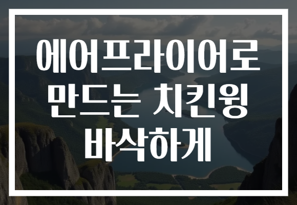 에어프라이어로 만드는 치킨윙 바삭하게